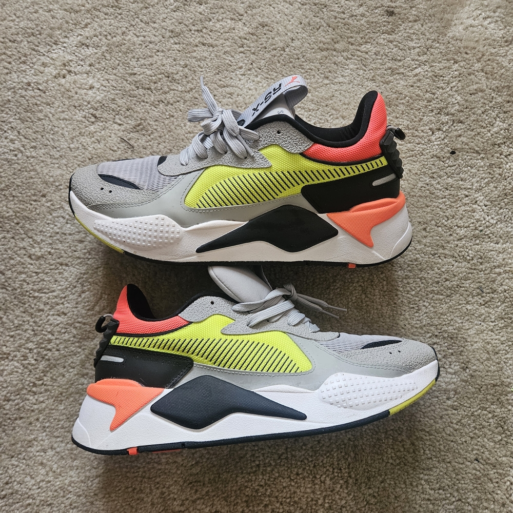 Puma Rs-x Gray and Neon Athletic Shoes